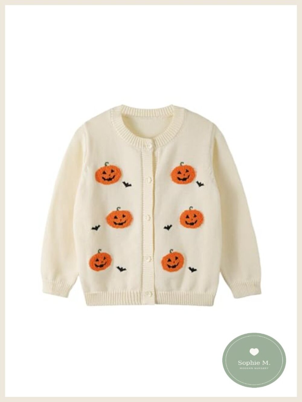 Toddler Girl Pumpkin Knit Cardigan Long Sleeve Button Down Sweater Fall